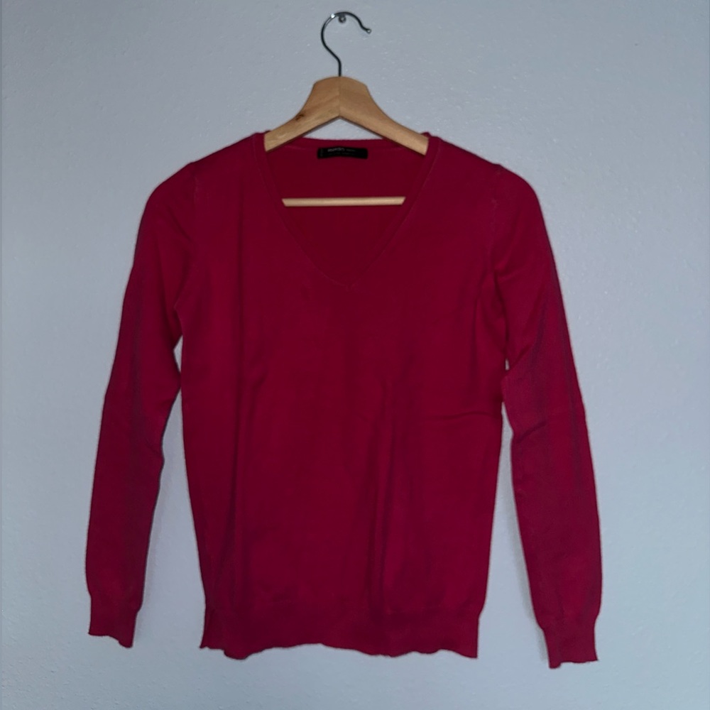 V-Neck Pink Sweater